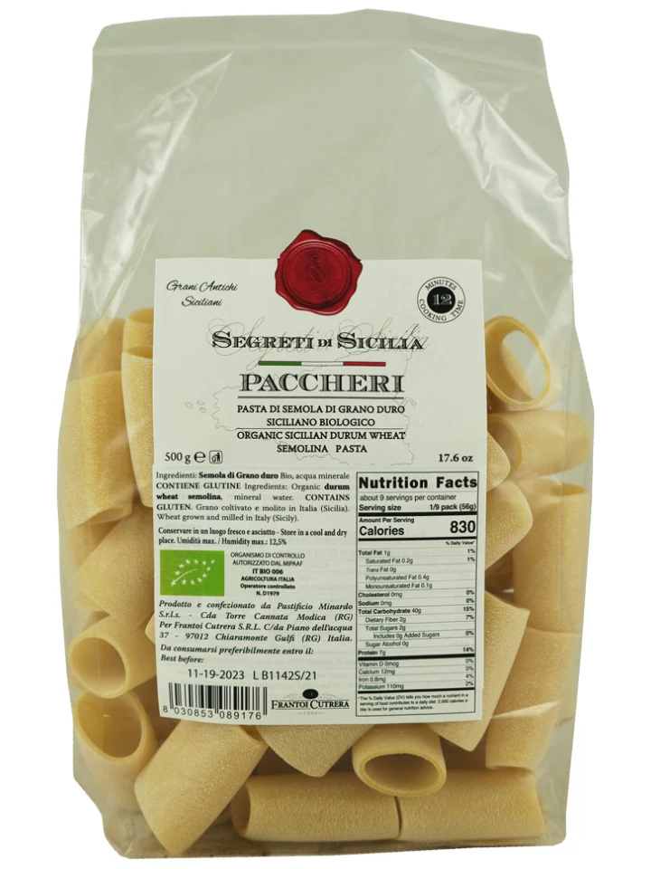 Frantoi Cutrera Organic Paccheri